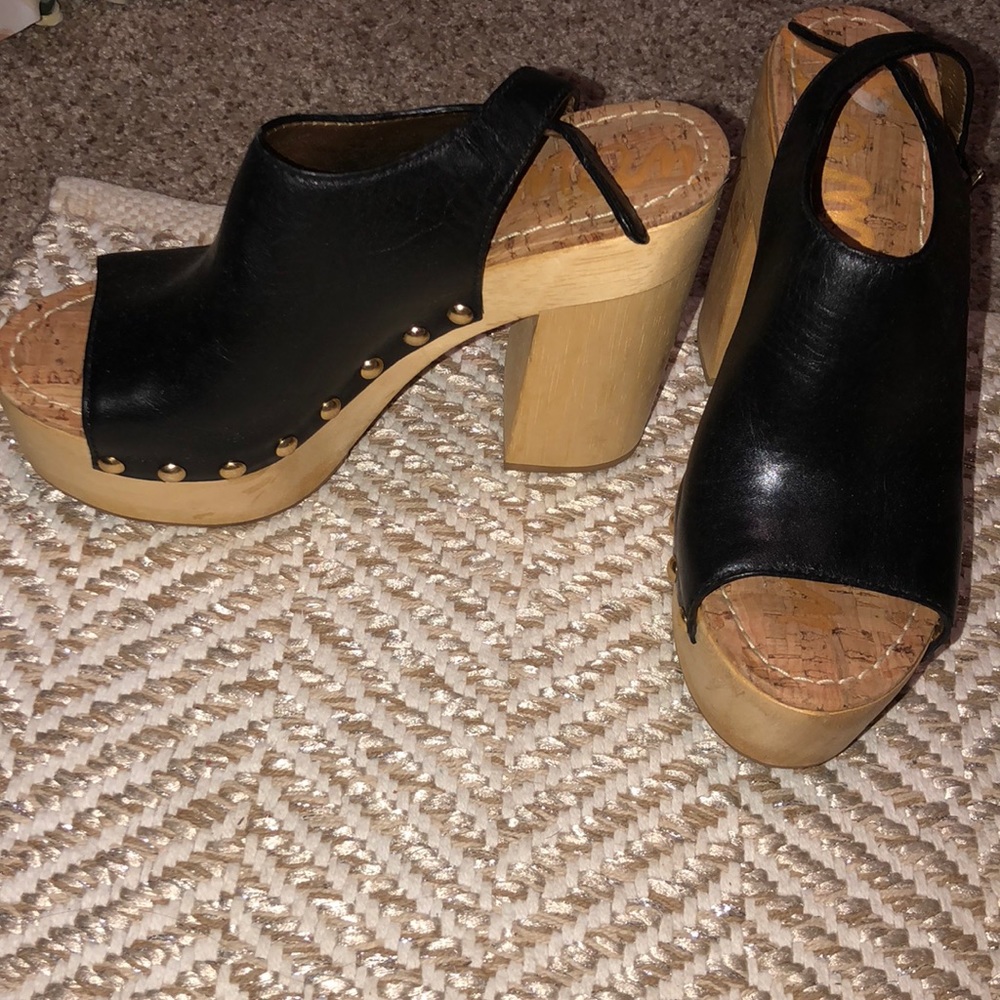 Sam Edelman Black Platform with Cork Heel